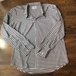 MIZZEN + MAIN black and white gingham button down